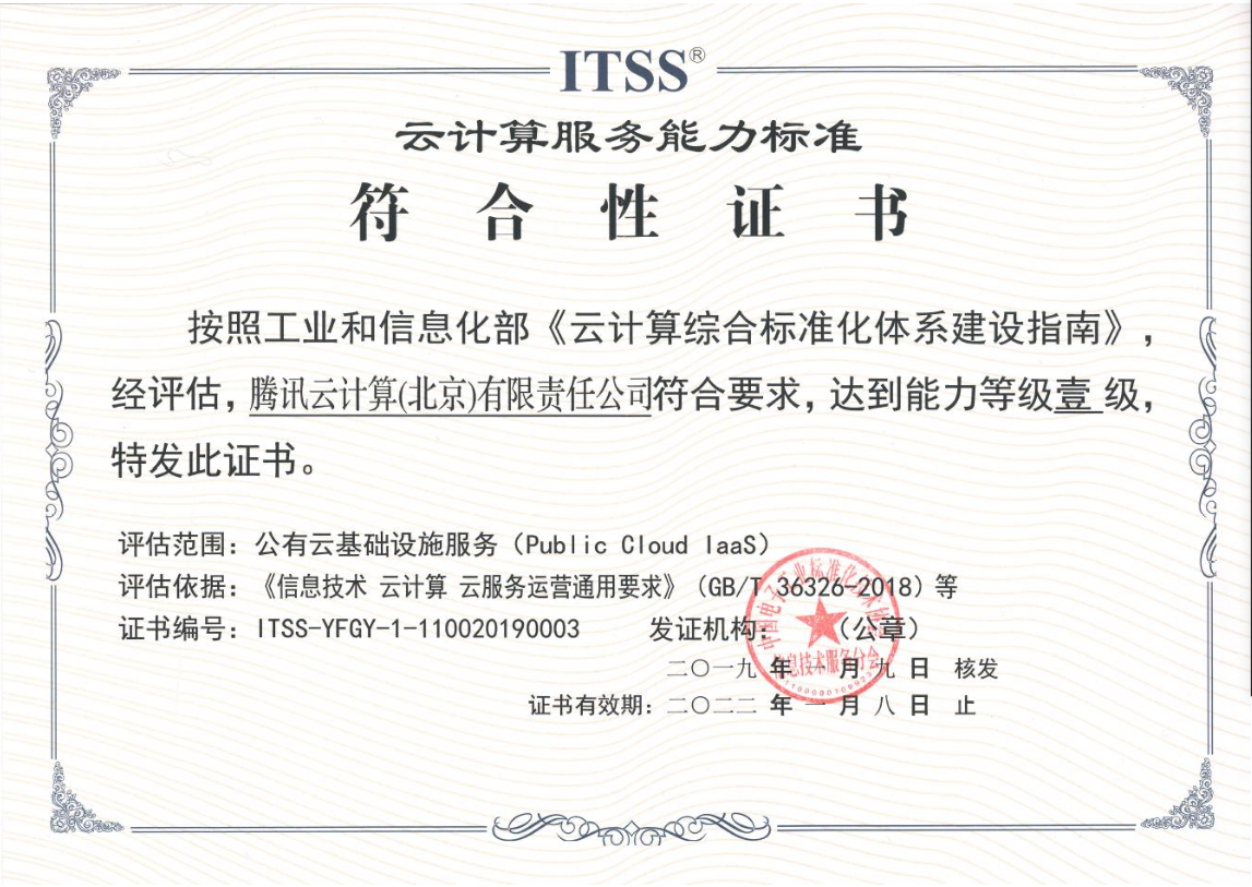ITSS云计算服务能力标准